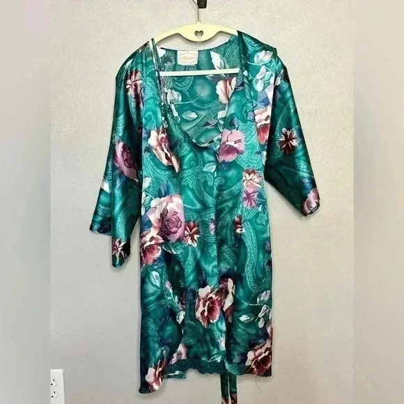 Vintage Angelique Matching Slip Dress and Robe Medium - Picture 2 of 8